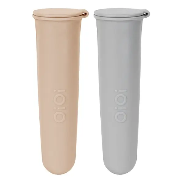 OiOi Buz Buz Silikon Dondurma Kabı 2li 6+ Ay Bubble Beige - Powder Grey