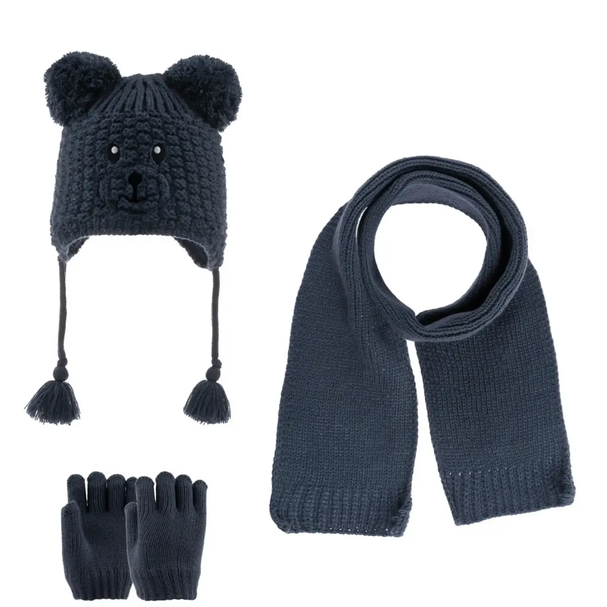 Kitti Atkı Bere Eldiven Takım Lacivert