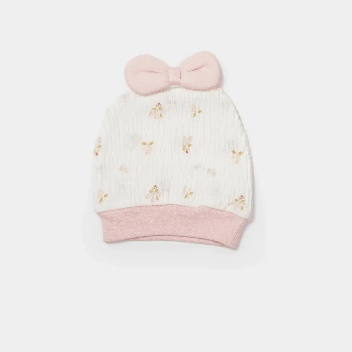 Bibaby Organik Şapka 2li The Flowers Ekru - Pembe