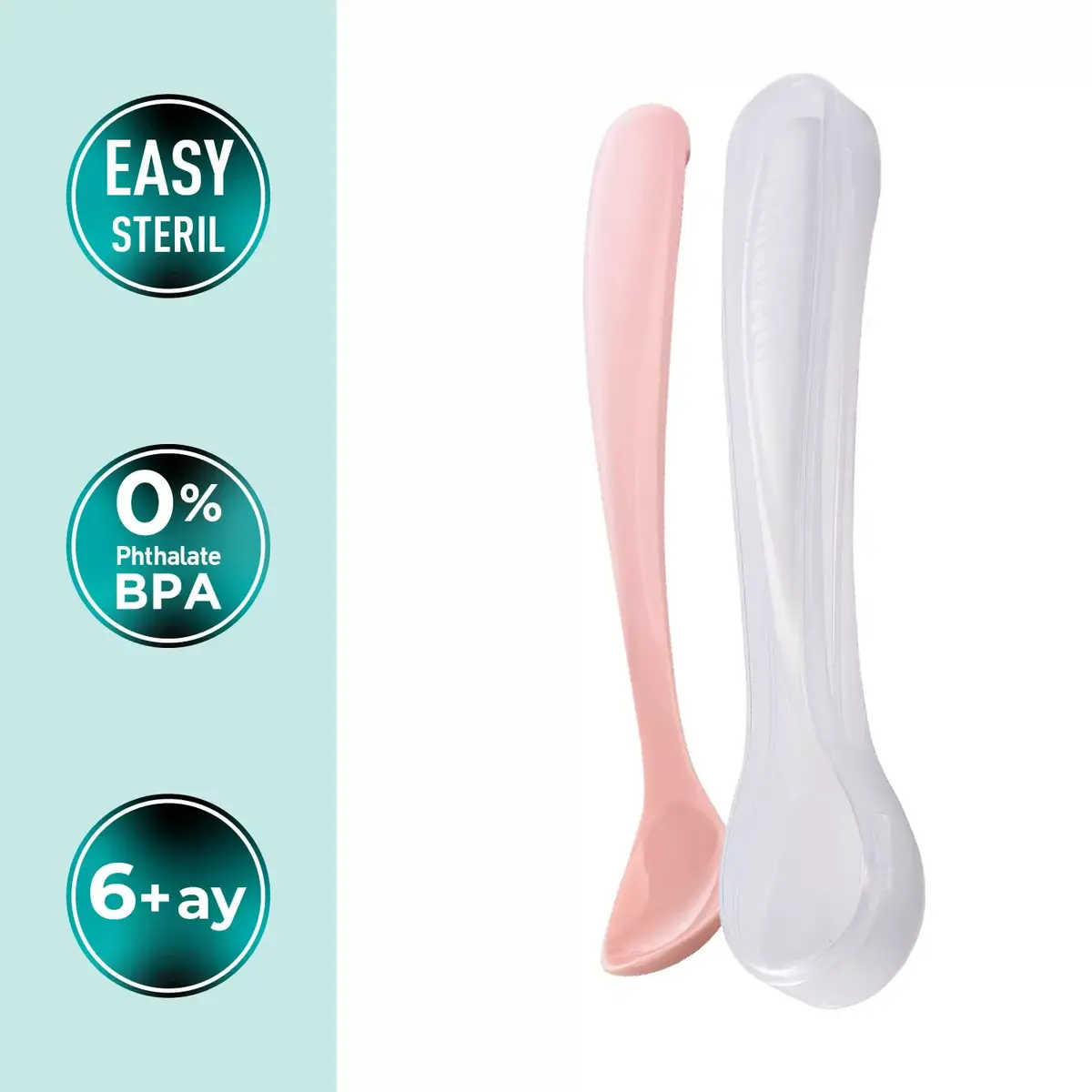 Mamajoo Beslenme Kaşığı ve Saklama Kutusu Powder Pink