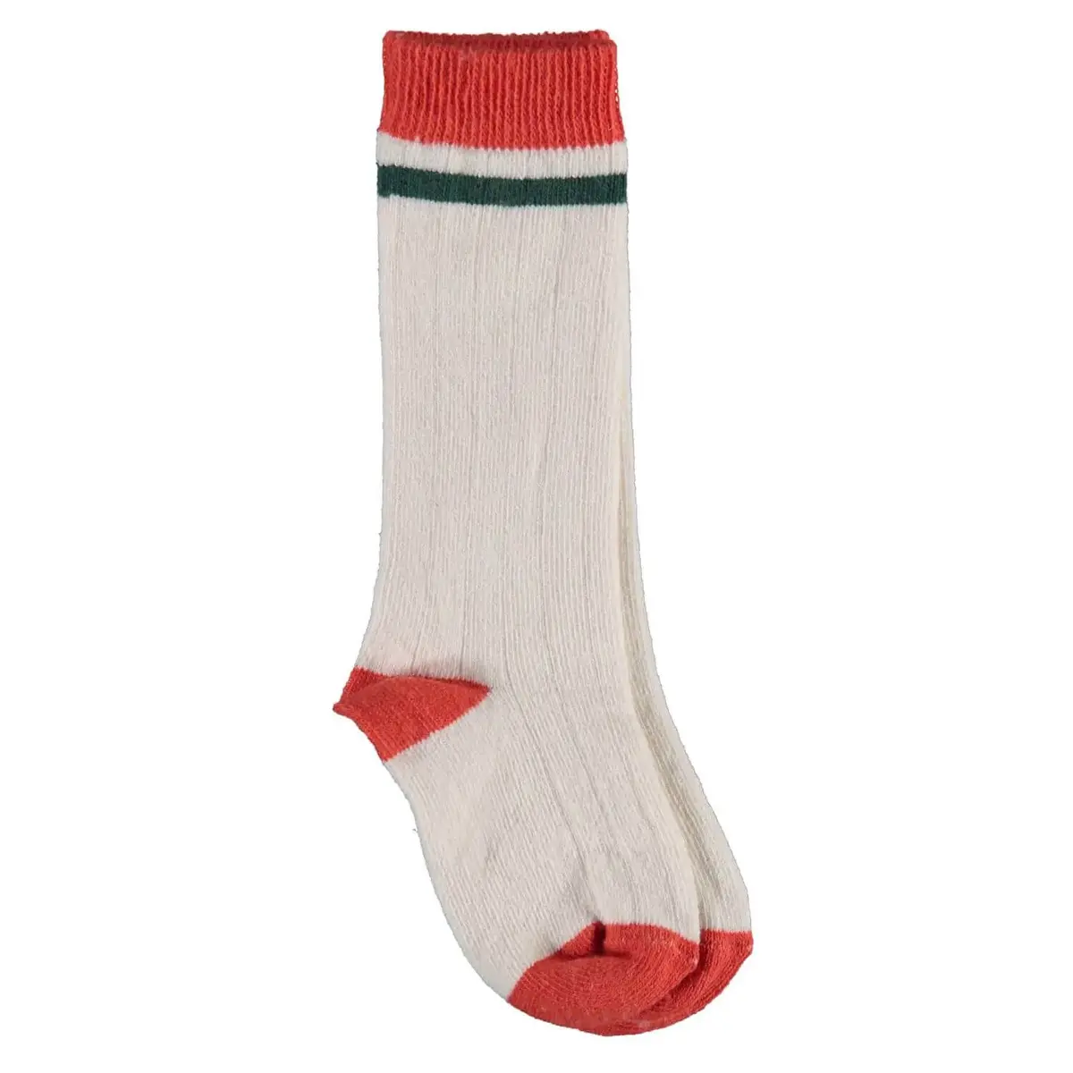 Bibaby Organik Çorap Dizaltı Çizgili Ekru - Kiremit Bibaby Organik Çorap Dizaltı Çizgili Ekru - Kiremit