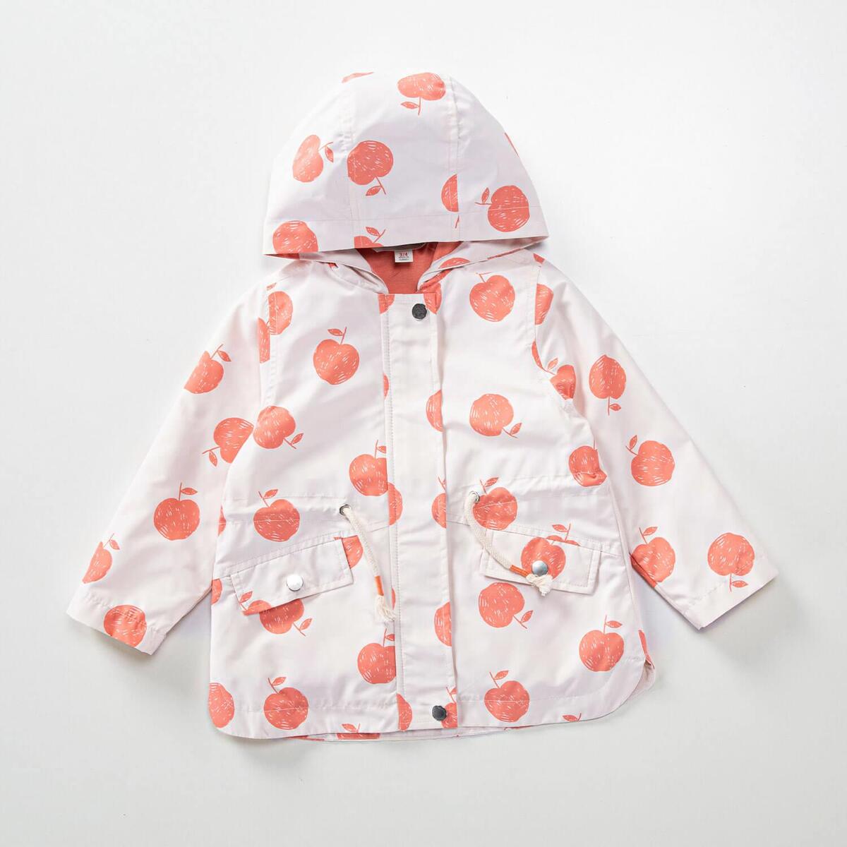 Midimod Yağmurluk Elma Baskılı Ekru