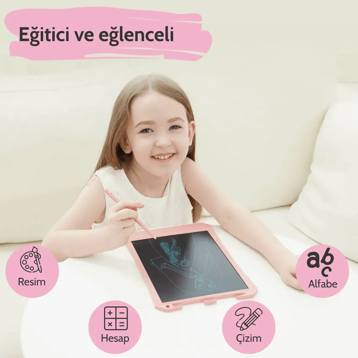 Wicue LCD Dijital Çizim Tableti 11" Pembe