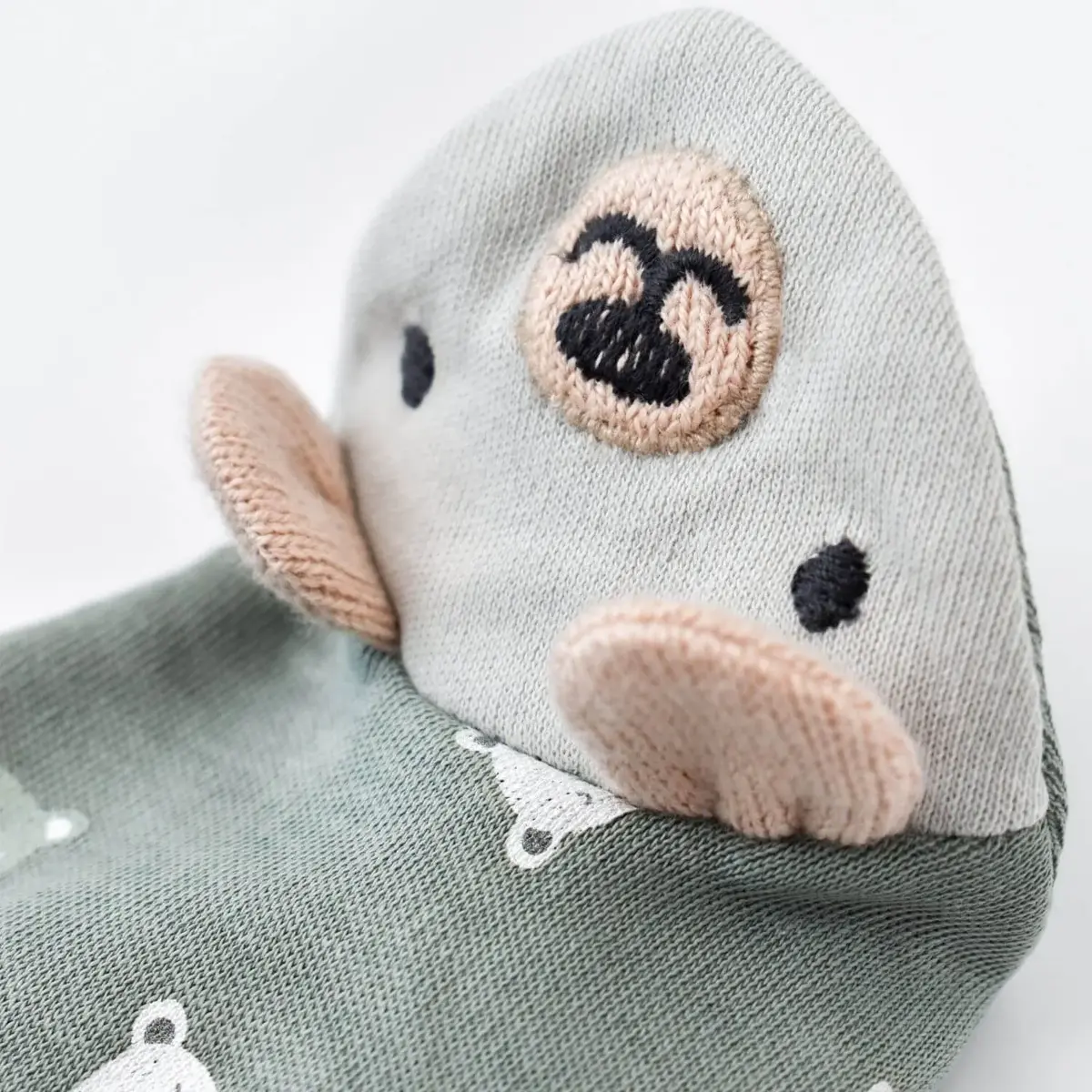 Bibaby Organik Pantolon Patikli Hug Me Bear Yeşil