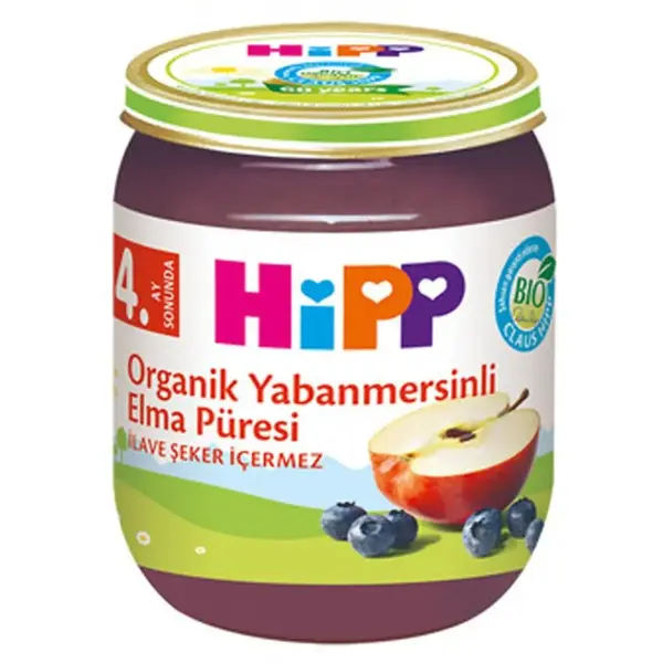 Hipp Organik Yaban Mersinli Elma Püresi 125 gr
