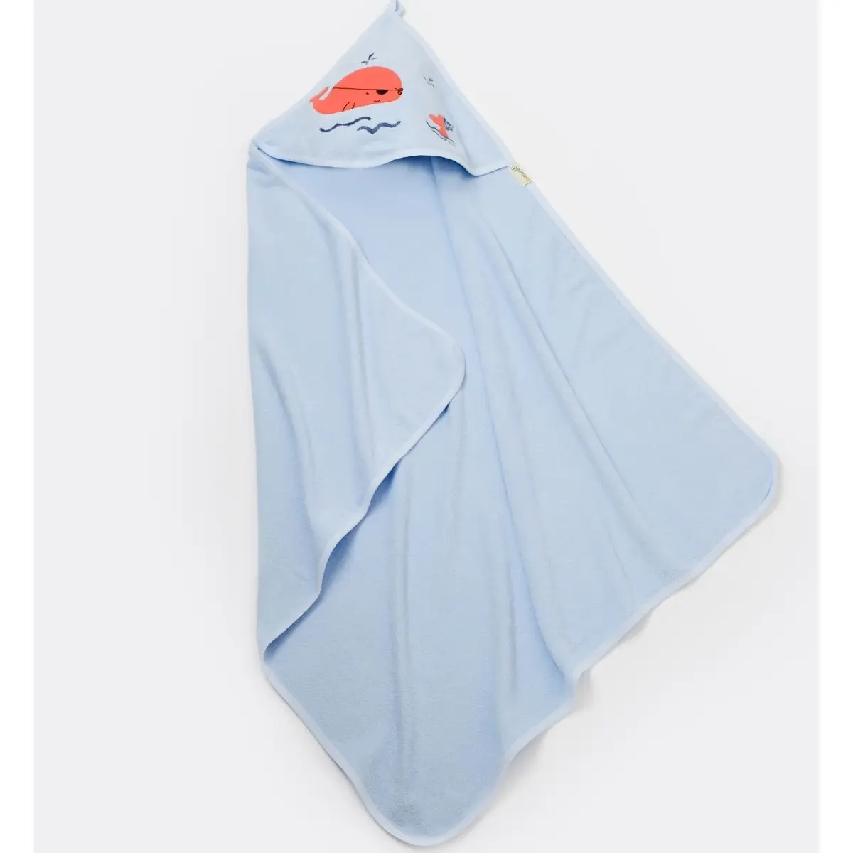 Bibaby Organik Havlu Örme Cute Whale Mavi Coral