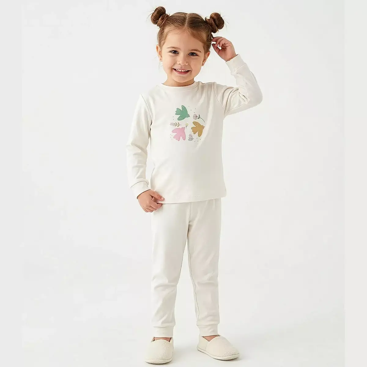 Ella Bonna Pijama Takımı Ekru