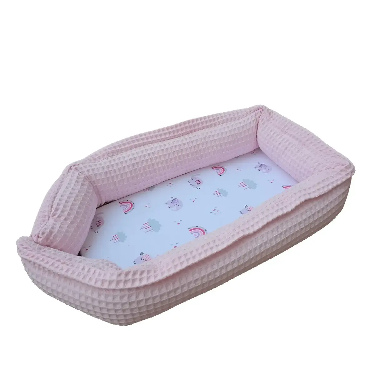 Bm Care Babynest Anne & Baba Yanı Yatağı Pembe Gökkuşağı