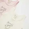 Natuline Organik Atlet Likralı Spring Bird 2li Pembe - Ekru