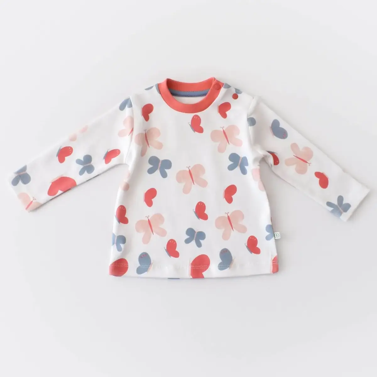 Bibaby Organik Sweatshirt Wild Flowers Coral