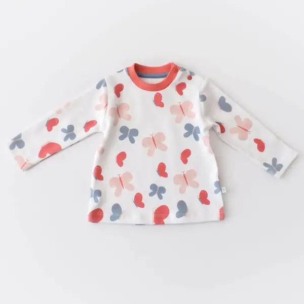 Bibaby Organik Sweatshirt Wild Flowers Coral