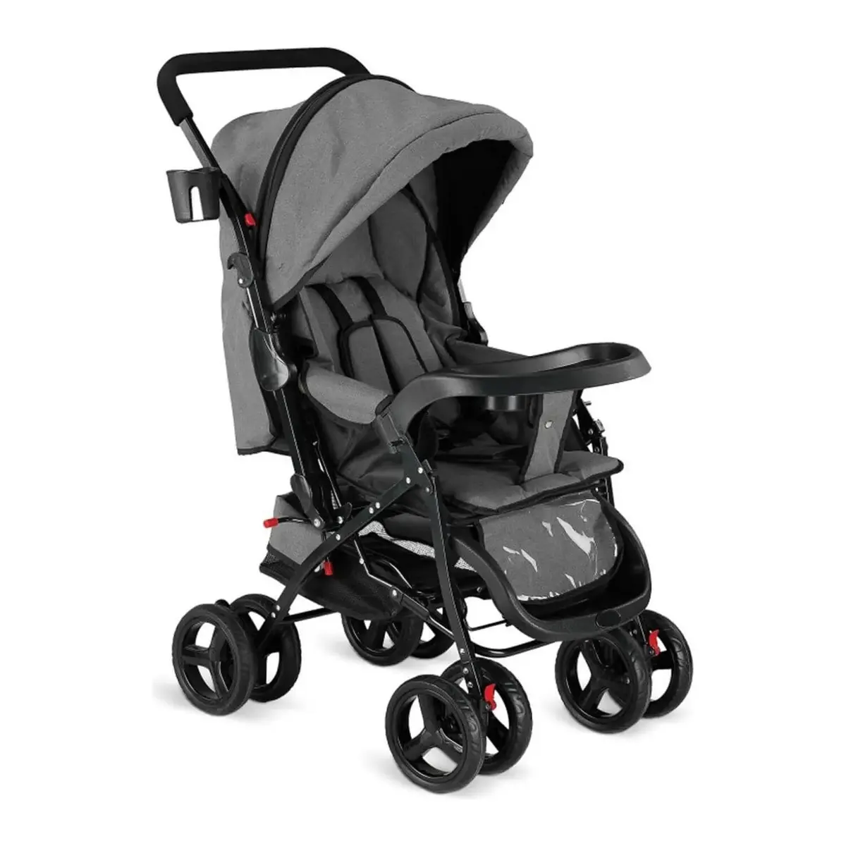 Babyhope 617 Çift Yönlü Bebek Arabası Kırçıllı Gri