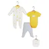 Bibaby Organik Tulum Takımı Tüllü Moons Live Sarı - Gri Melanj