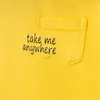 Winimo T-Shirt Take Me Baskılı Sarı