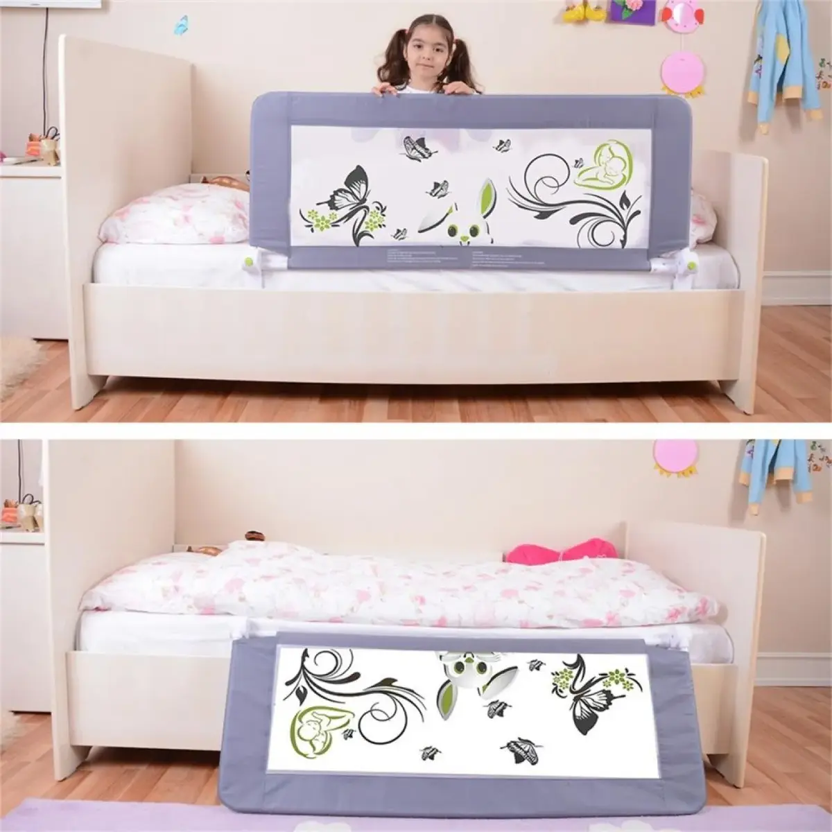 Miny Baby Katlanabilir Yatak Bariyeri Gri