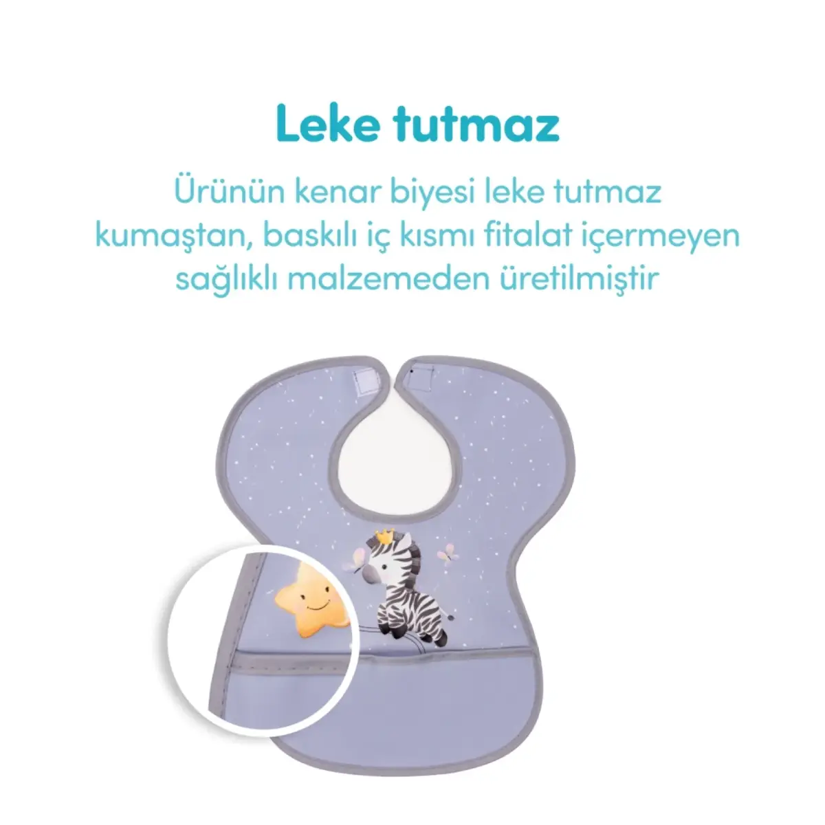 Sevi Bebe Cırtlı Muşamba Önlük Zebra