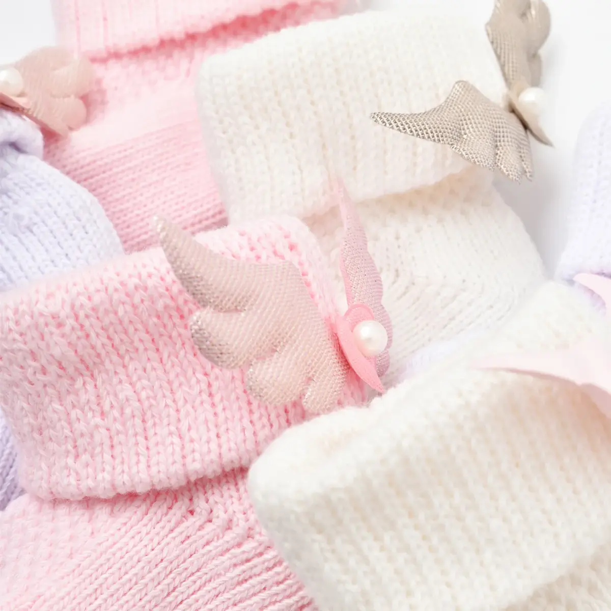 Bibaby Patik Çorap Angel Beyaz - Somon
