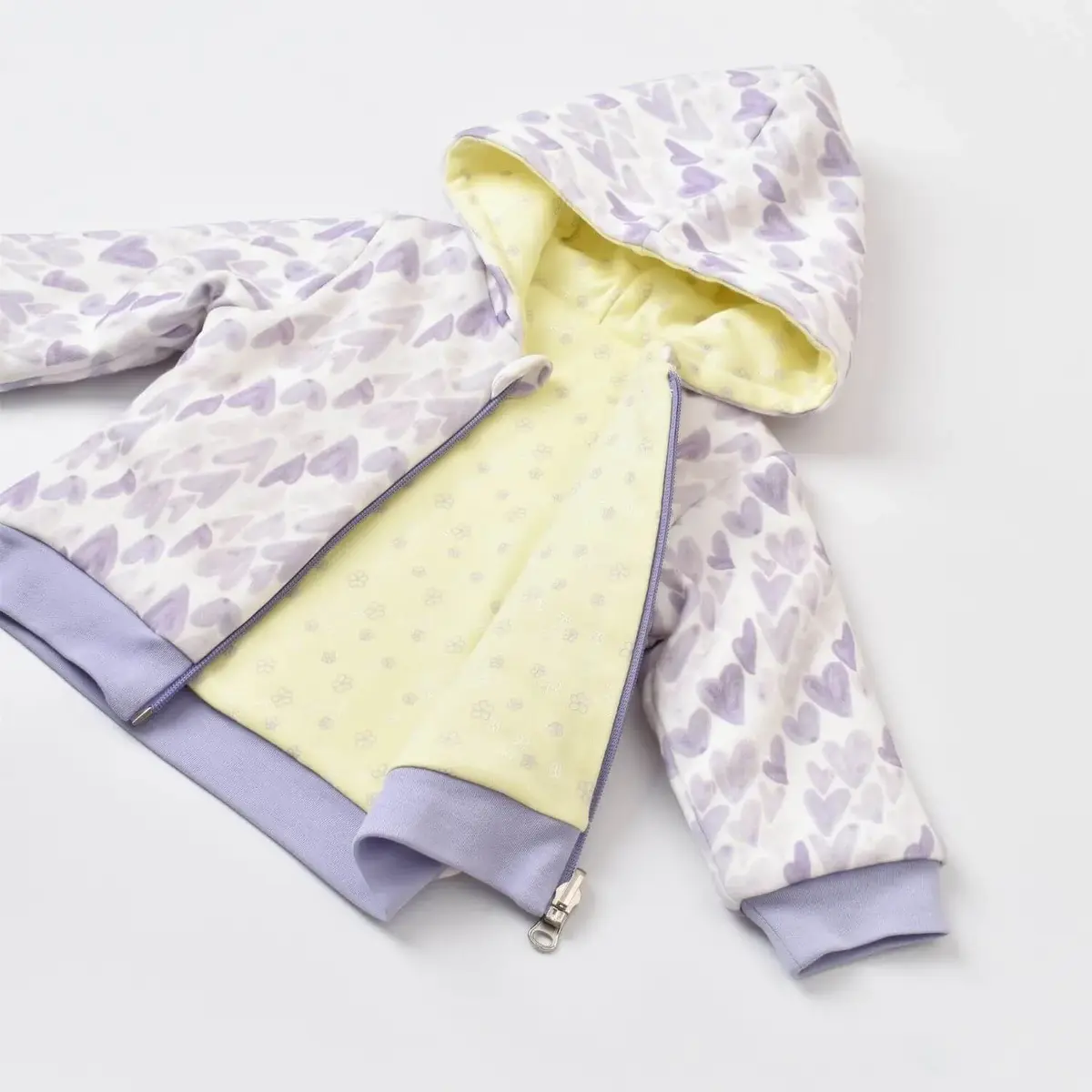 Bibaby Organik Hırka Elyaflı Love You Yellow Lavender