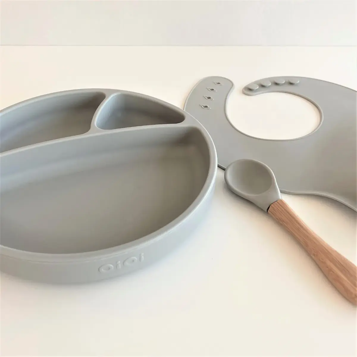 OiOi Blw Beslenme Seti Tabaklı 6+ Ay Powder Grey