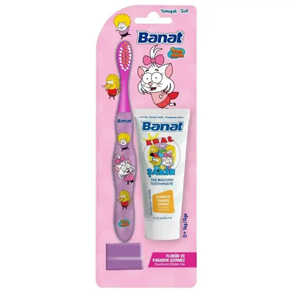 Banat Kral Şakir Çocuk Ağız Bakım Seti 25 ml Diş Macunlu Yumuşak