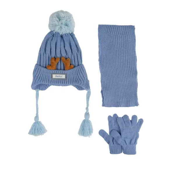 Kitti Eldiven Atkı Bere Takım 1-4Yaş Açık Mavi Asortili