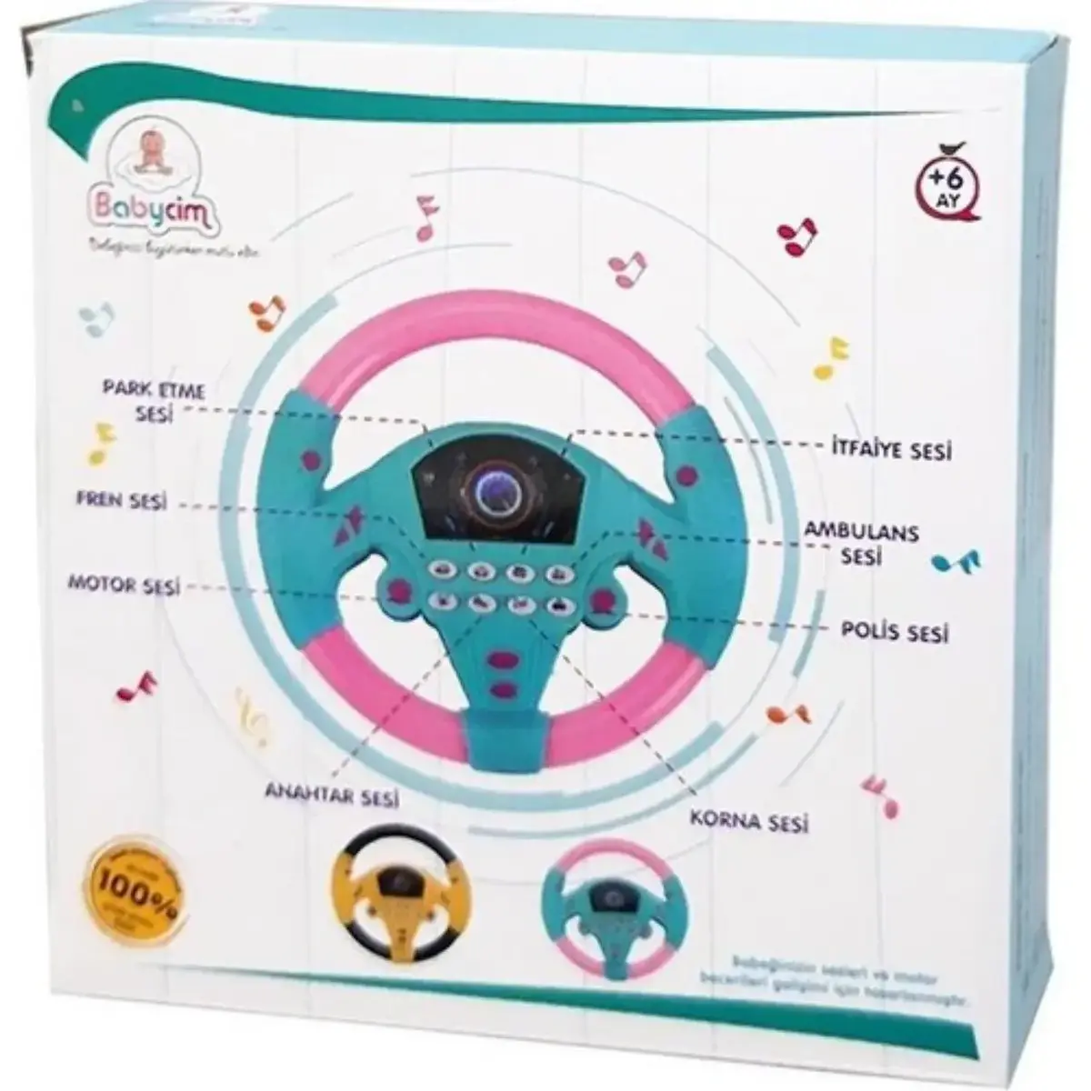 Babycim Direksiyon 8 Farklı Araç Sesi