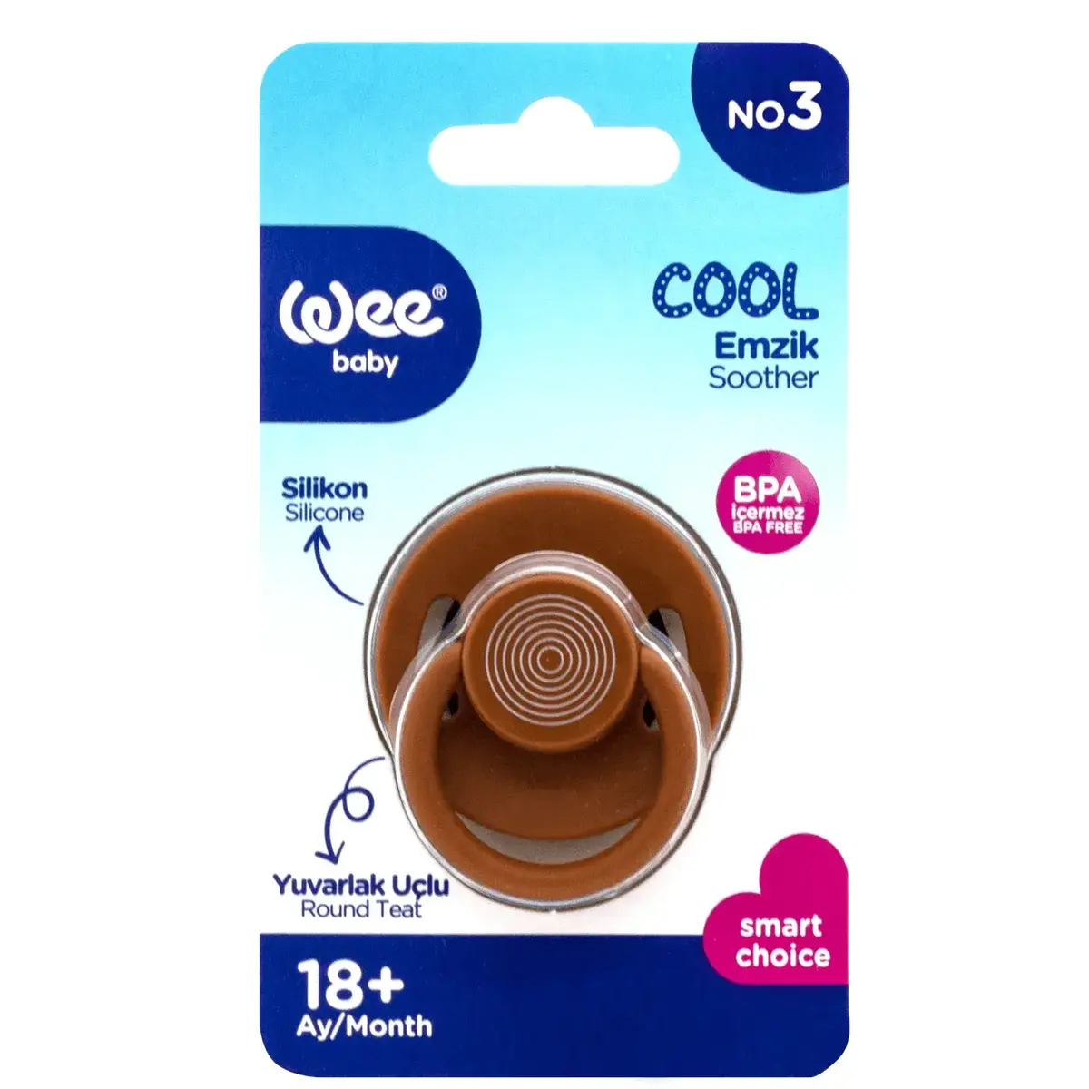 Wee Baby Cool Yuvarlak Uçlu Silikon Emzik No:3 18+ Ay