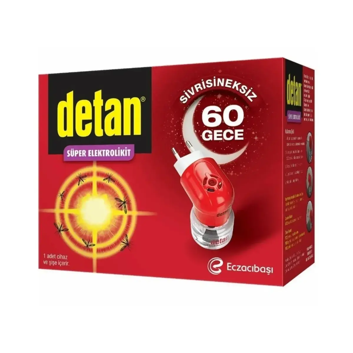 Detan 60 Gece Elektrolikit Cihaz + Yedek 
