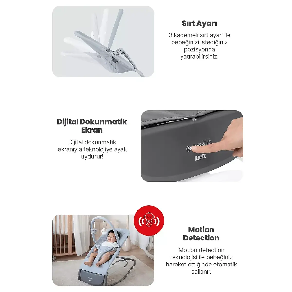 Kanz Robin Elektrikli Pilli Ana Kucağı Blue