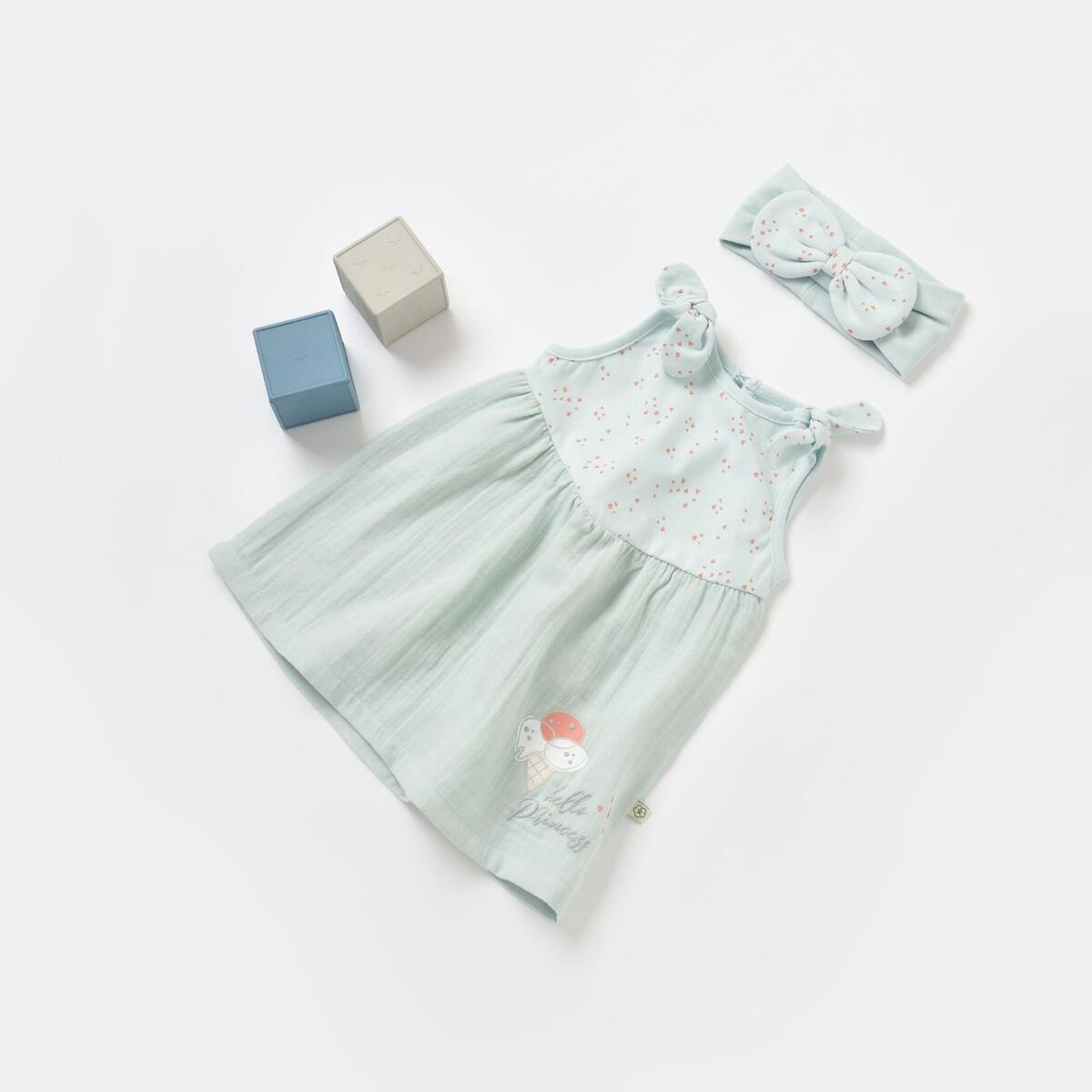 Bibaby Organik Elbise Pretty Ears Bunny Mint