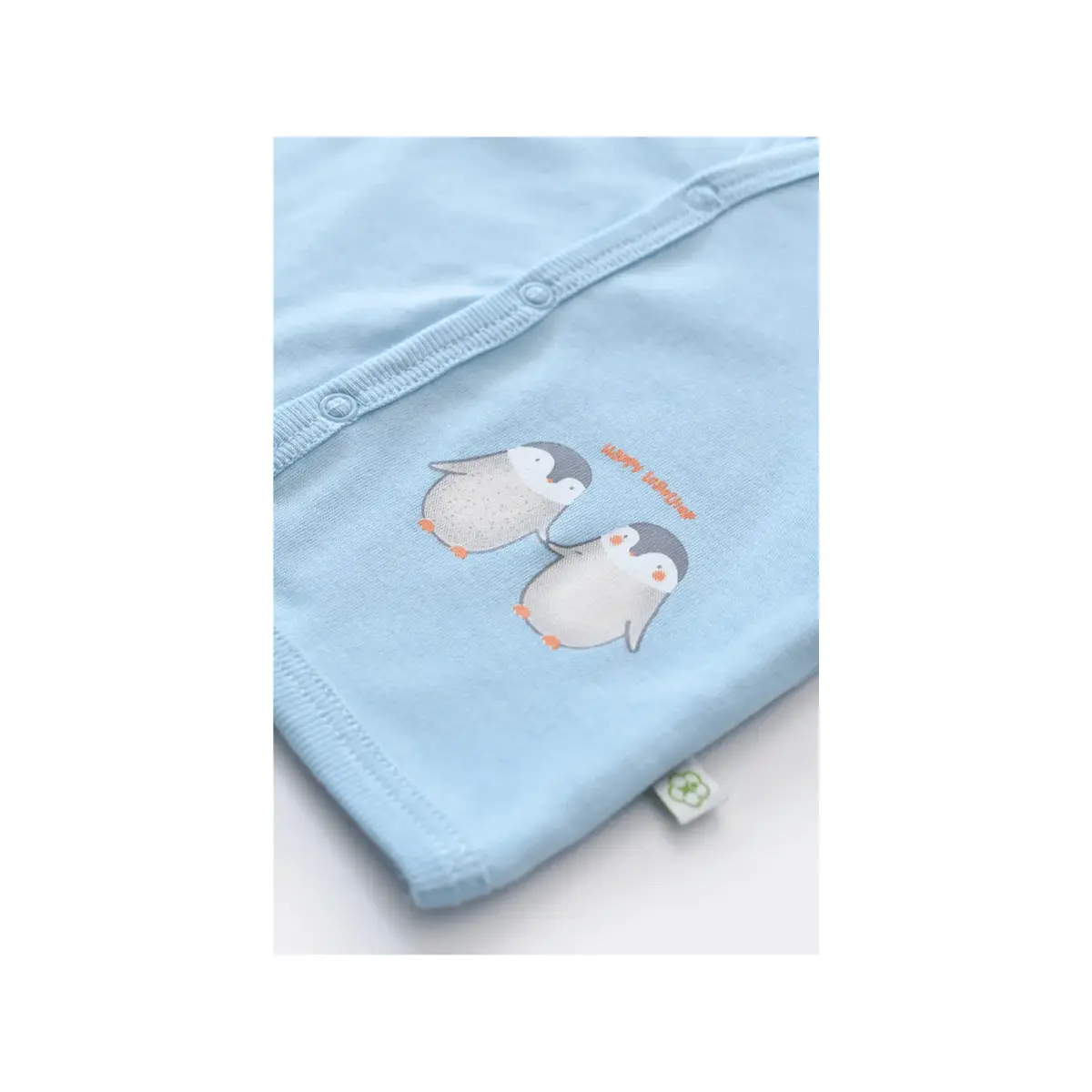 Bibaby Organik Yelek Hello New Penguins Mavi
