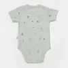 Bibaby Organik Body Kısa Kol Modal Happy Forest Bej - Mint