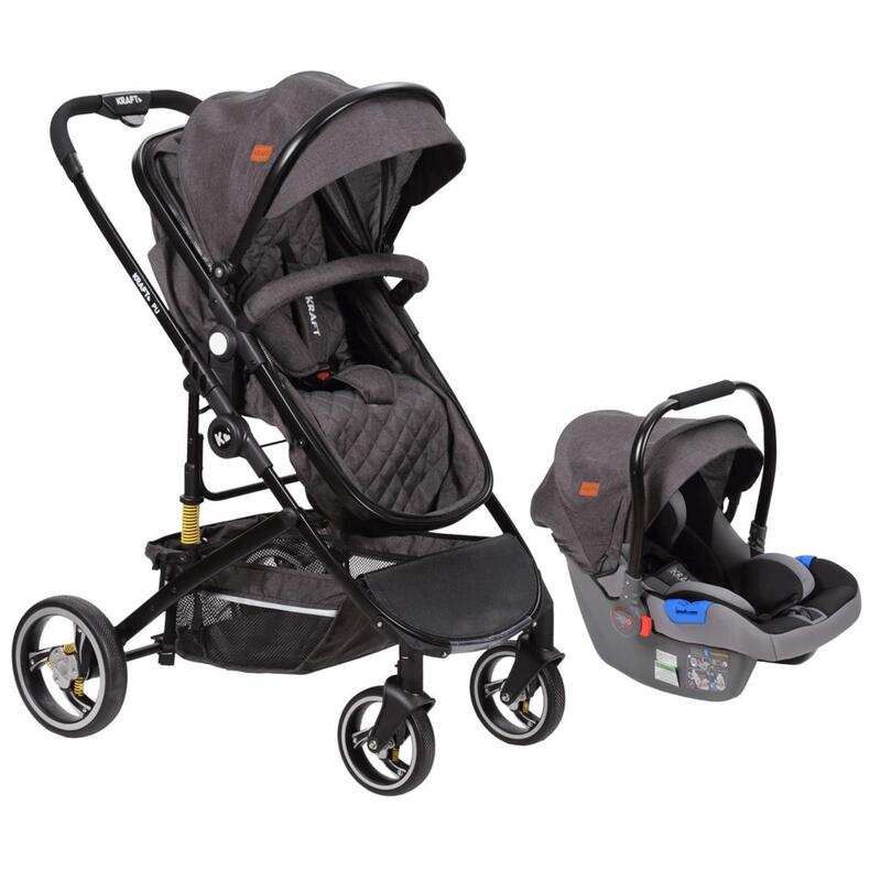 Kraft PU Travel Sistem Bebek Arabası Dark Grey