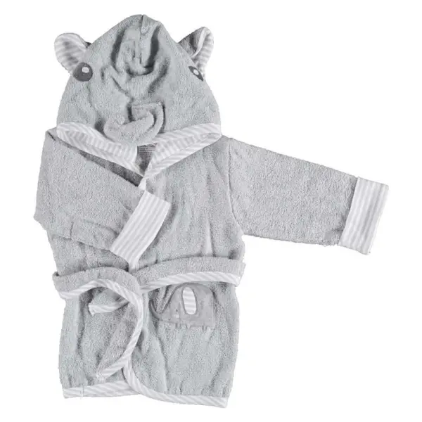 Bibaby Organik Bornoz Big Elephant Gri