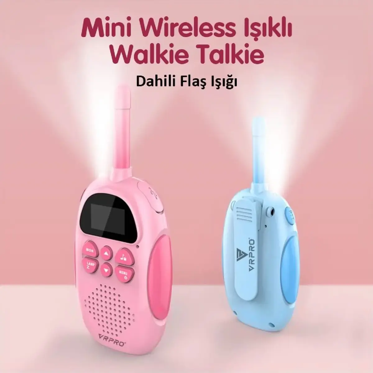 Vrpro Bebek Telsizi Walkie Talkie Mavi-Pembe