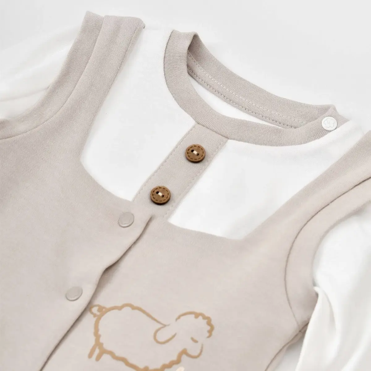 Bibaby Organik Salopet Tulum Curly Sheep Bej