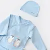 Bibaby Organik Zıbın Takımı 3lü Hello New Penguins Mavi