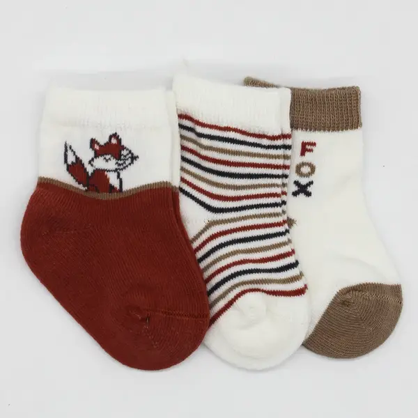 Bibaby Çorap Soket 3lü Bistyle Fox Penye Kiremit