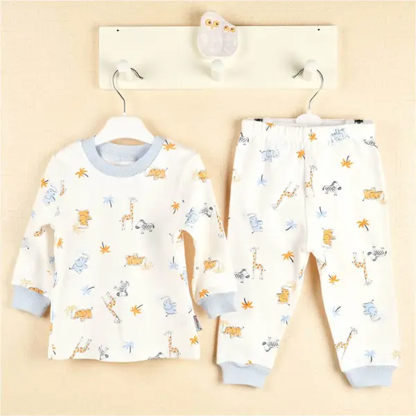 Rany Baby Kids Pijama Takımı Safari Sarı - Mavi