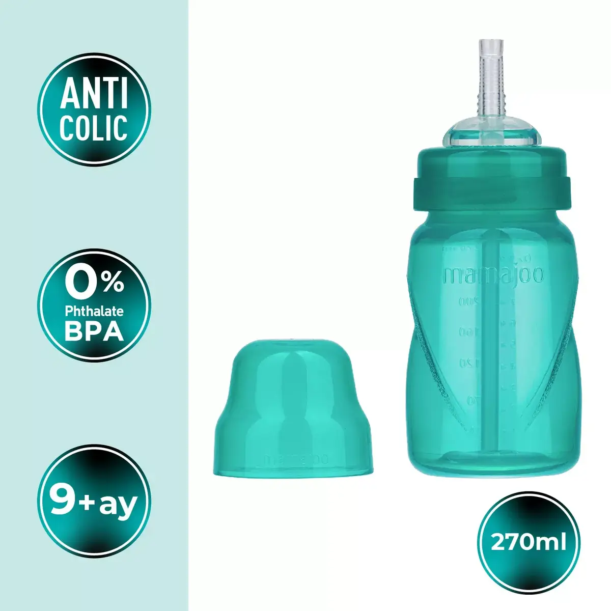 Mamajoo Akıtmaz Pipetli Bardak 270 ml Yeşil 