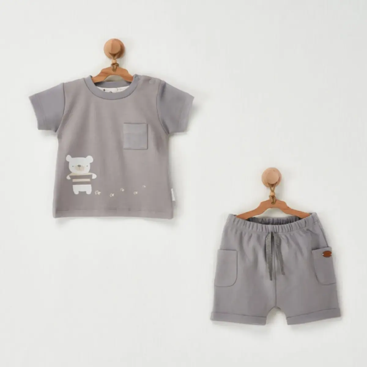 Andy Wawa 2li Takım Little Wawa Bear Gri