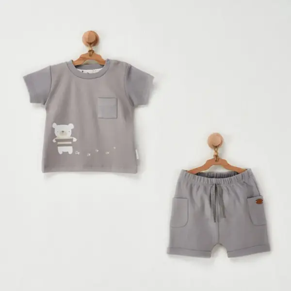 Andy Wawa 2li Takım Little Wawa Bear Gri
