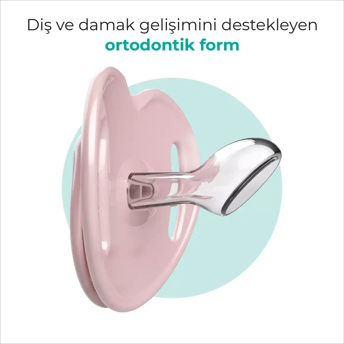 Mamajoo Silikon Emzik 2li & Sterilizasyon Saklama Kutusu 12+ Ay Powder Pink