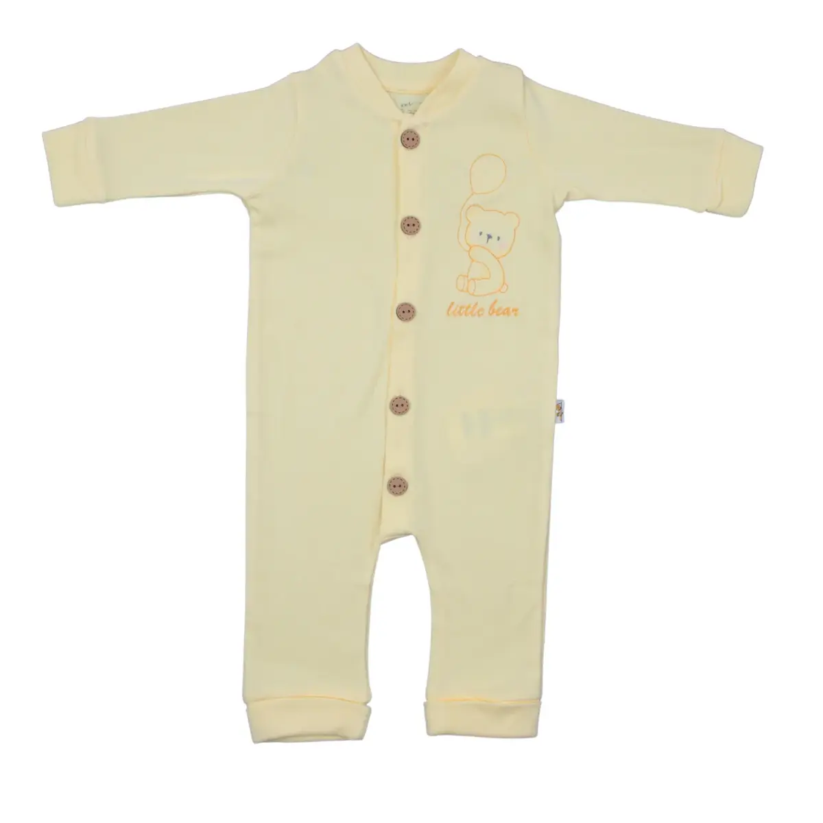 Mini Damla Tulum Düğmeli Penye Sarı