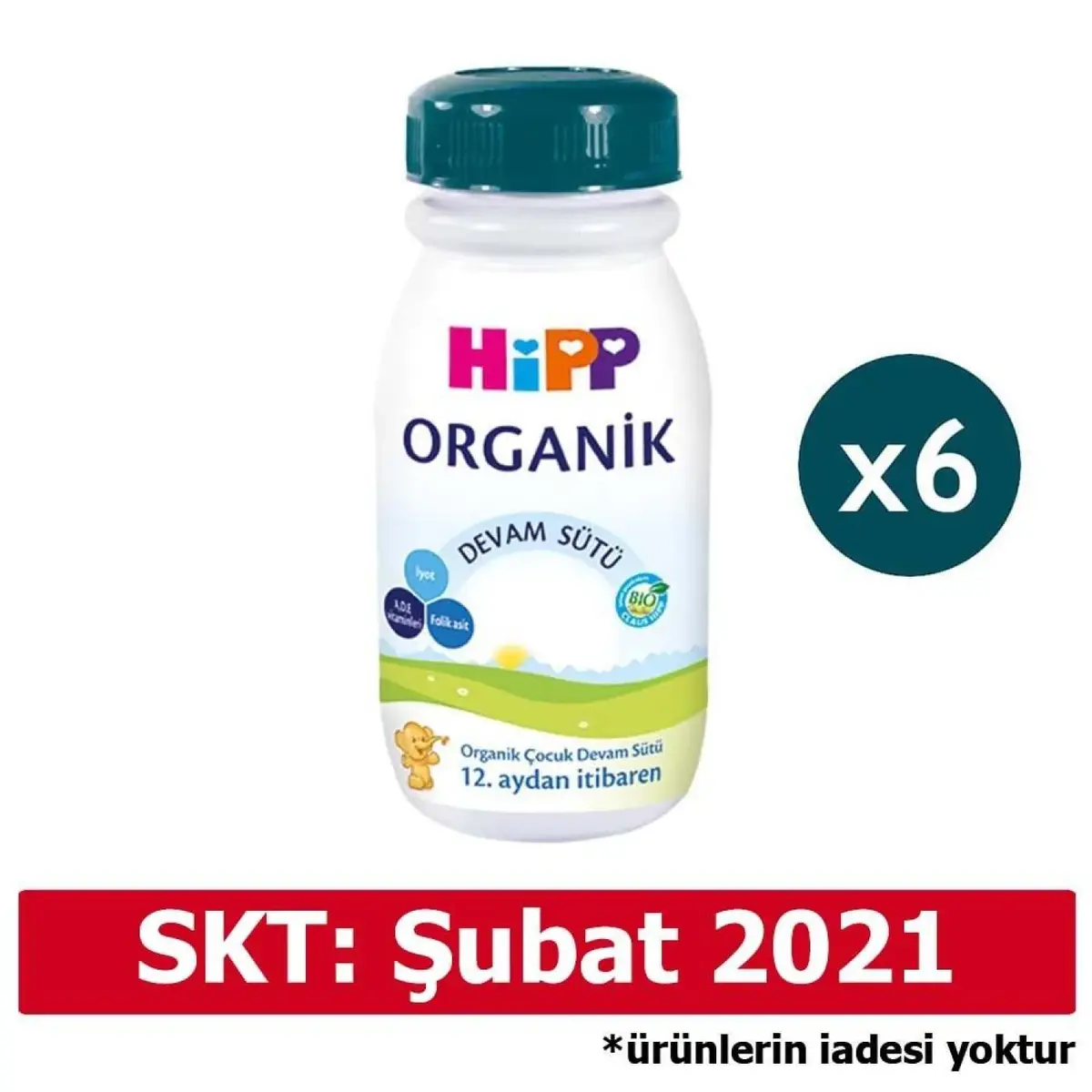 Hipp Organik Çocuk Devam Sütü Sıvı 6x250 ml