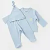 Bibaby Organik Zıbın Takımı 3lü Soft Modal Mavi