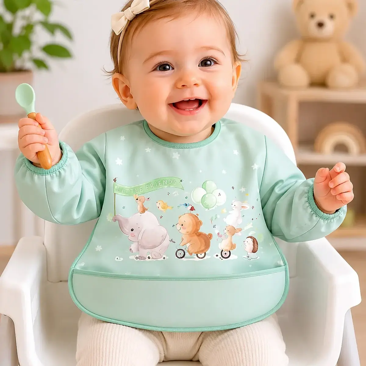 Sevi Bebe Kollu Mama Önlüğü Hayvanlar Geçidi