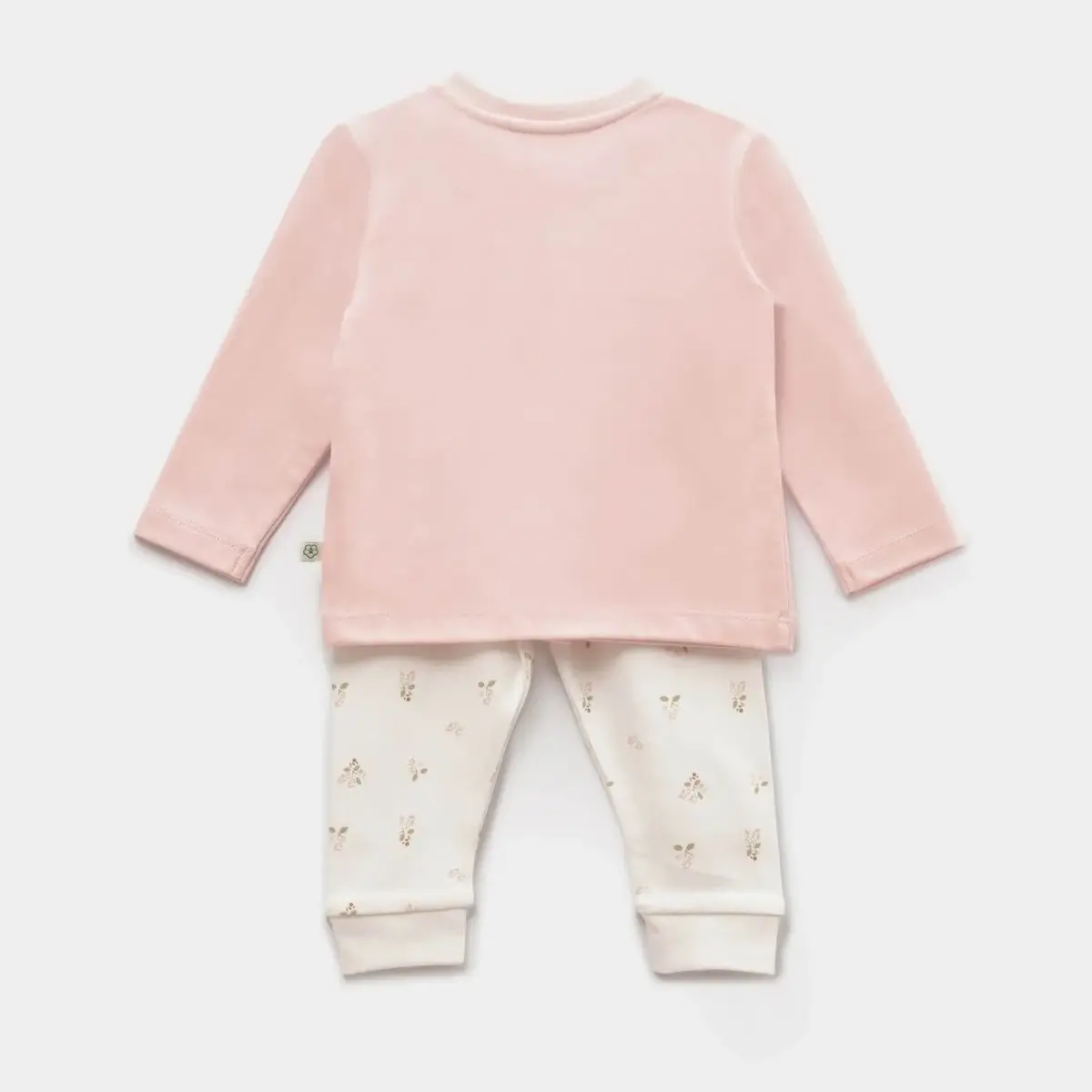 Bibaby Organik Pijama Takımı The Flowers Ekru - Pembe