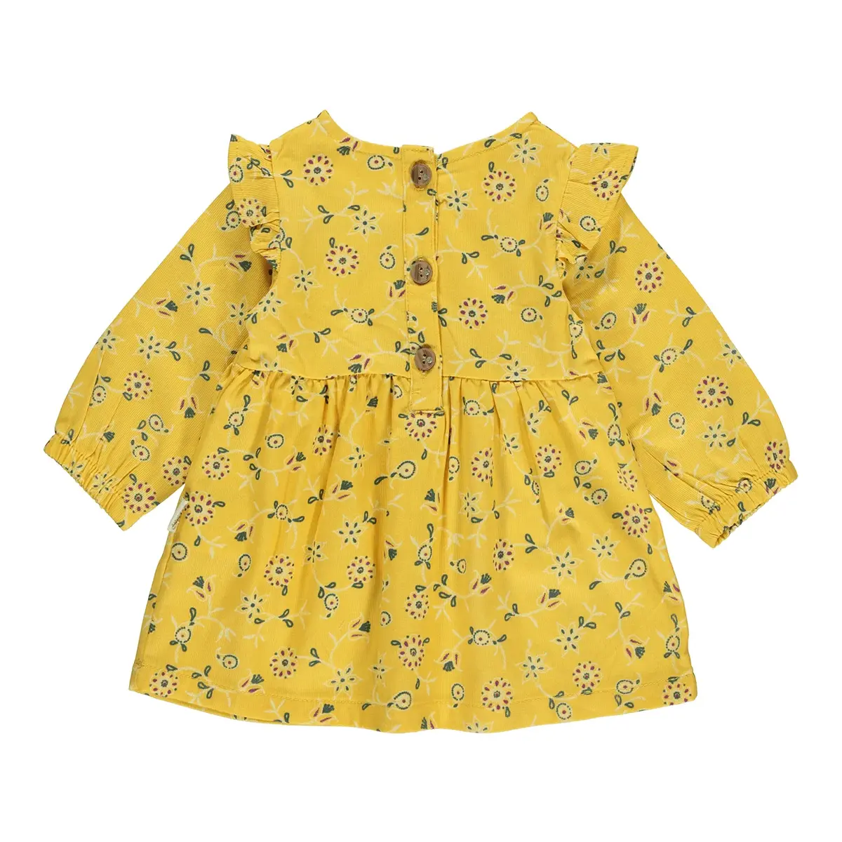 Overdo Elbise Bandanalı Kadife Çiçekli Sarı