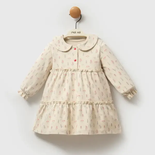 Moi Noi Elbise Düğmeli Kokina Bej